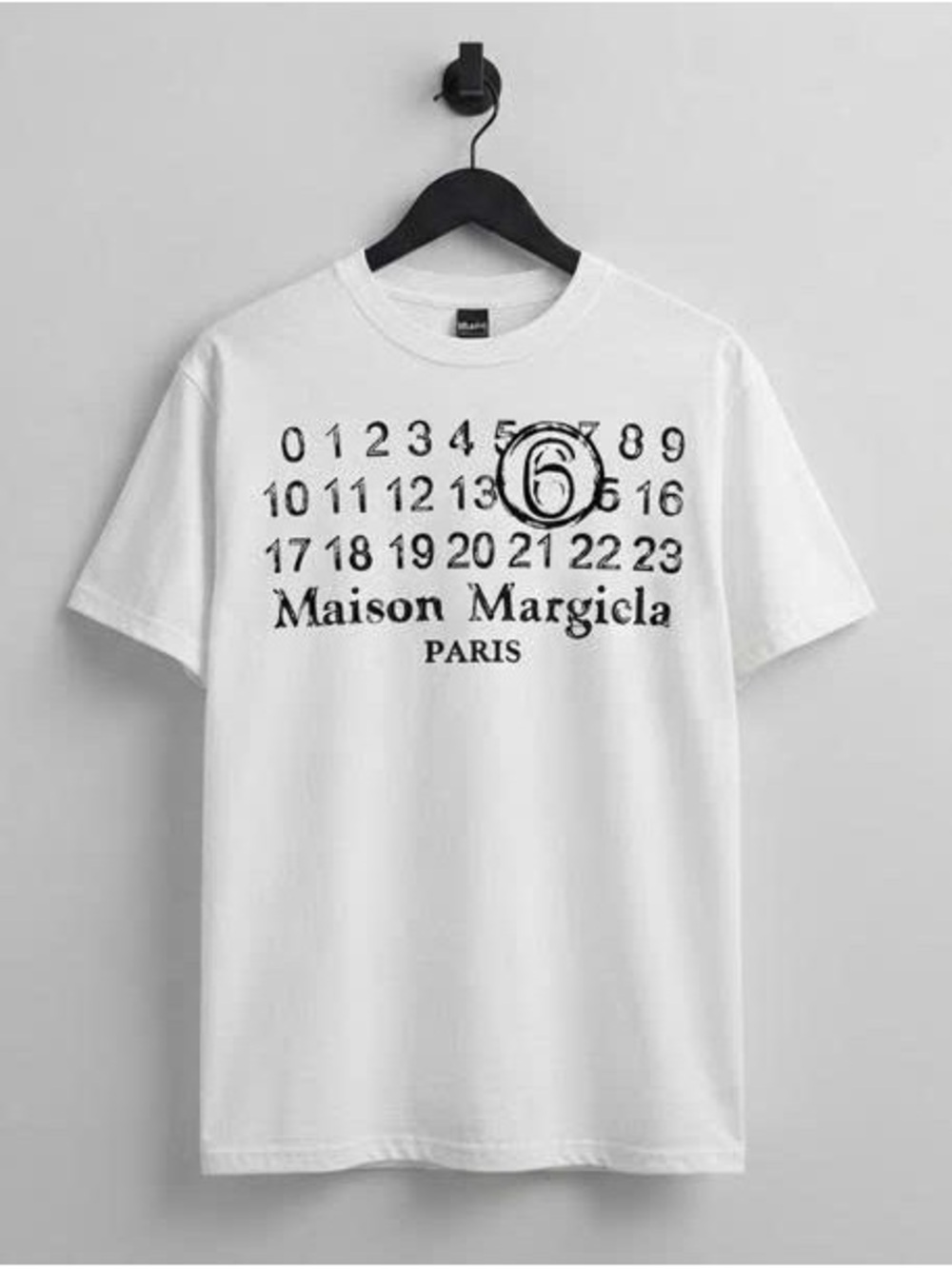 Maison White Short-Sleeve Tee with Black Numeric Graphic